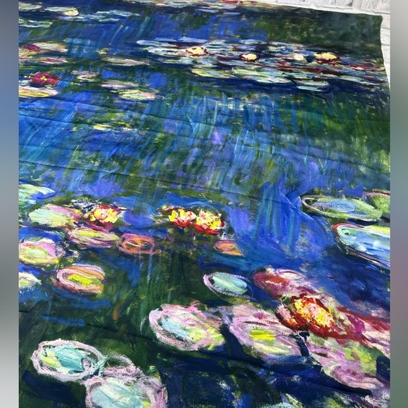Claude Monet Waterlilies Print Scarf - Picture 3 of 9